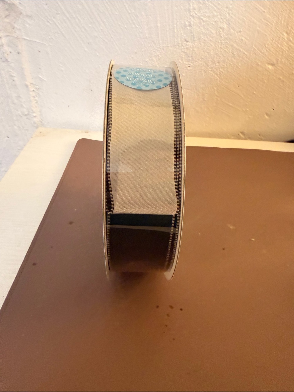 Kirkland Signature Signature Black and silver reversible Wire-Edged Ribbon